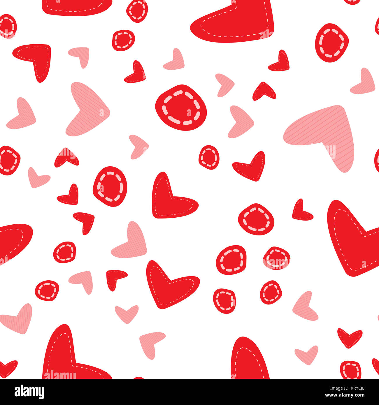 Seamless pattern with hearts on white Stock Photo - Alamy