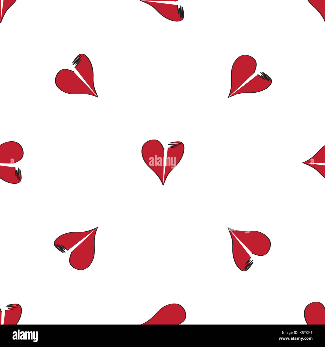 Seamless pattern with hearts on white Stock Photo - Alamy