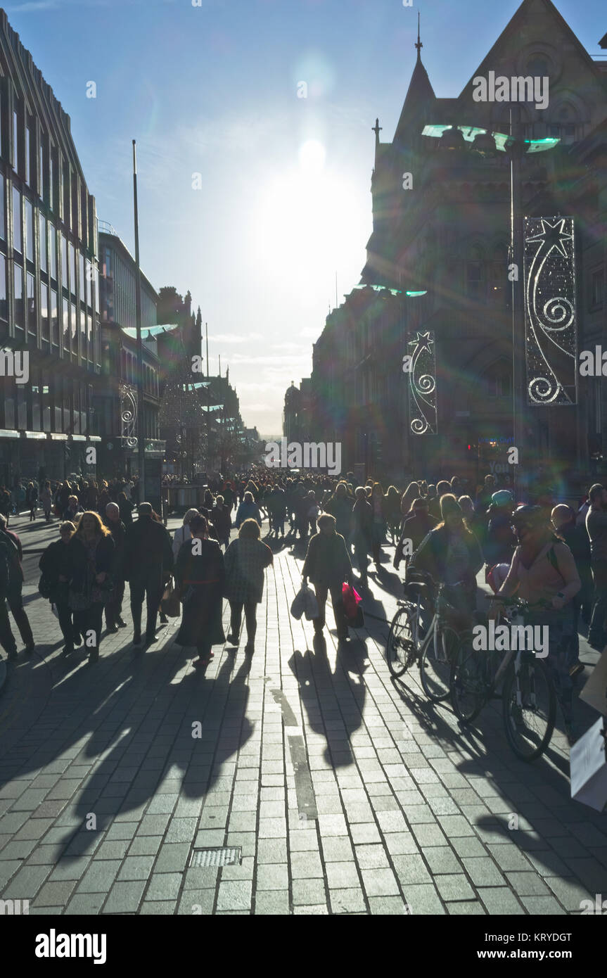 dh Buchanan Street GLASGOW SCOTLAND Crowds of shopping people busy streets city Stock Photo