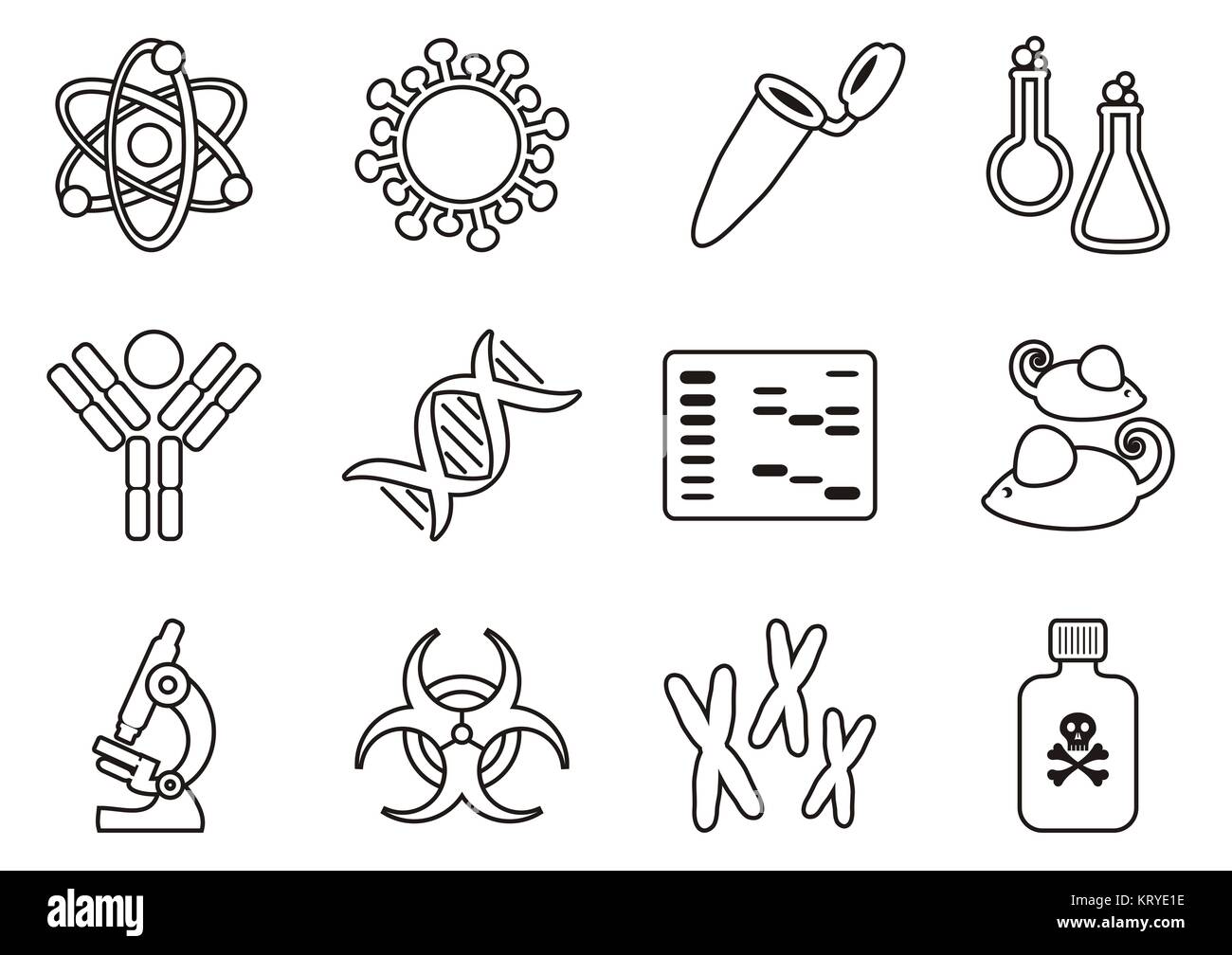 Biology science icons Stock Photo Alamy