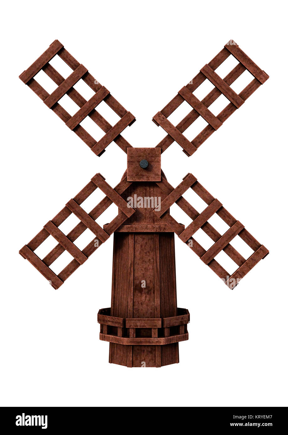 3D Rendering Windmill on White Stock Photo