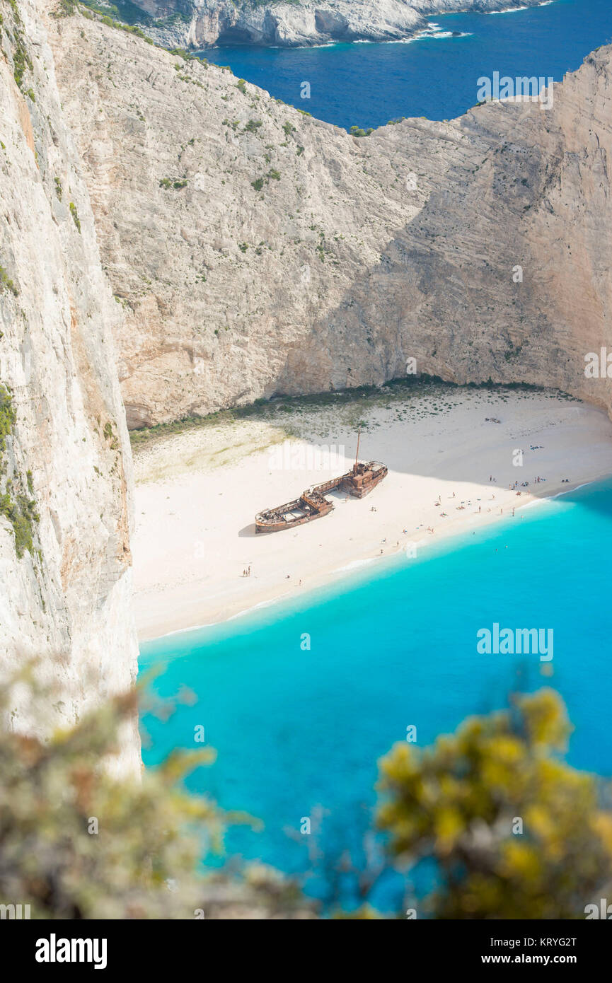 Shipwreck Bay, Navagio, Zakynthos, Griechenland - Shipwreck Bay, Navagio, Zakynthos, Greek Stock Photo