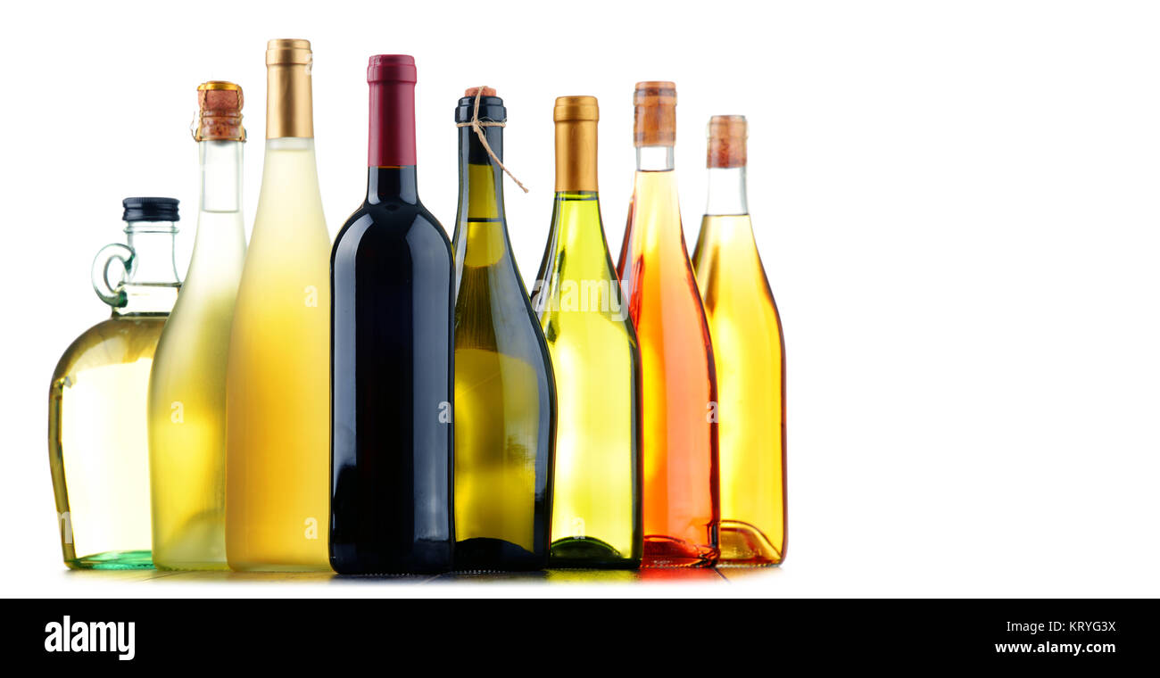 Composition with assorted bottles of wine Stock Photo Alamy