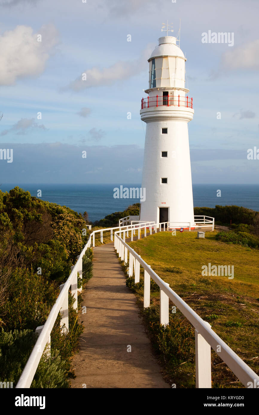 The iconic Cape Otway lighthouse in Victoria, Australia Stock Photo
