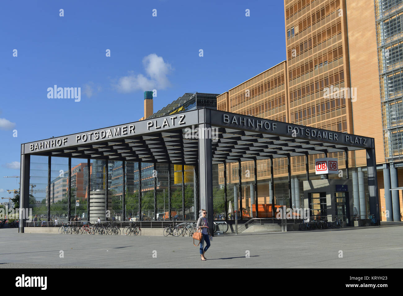 Railway station, Potsdam place, zoo, Berlin, Germany, Bahnhof, Potsdamer Platz, Tiergarten, Deutschland Stock Photo