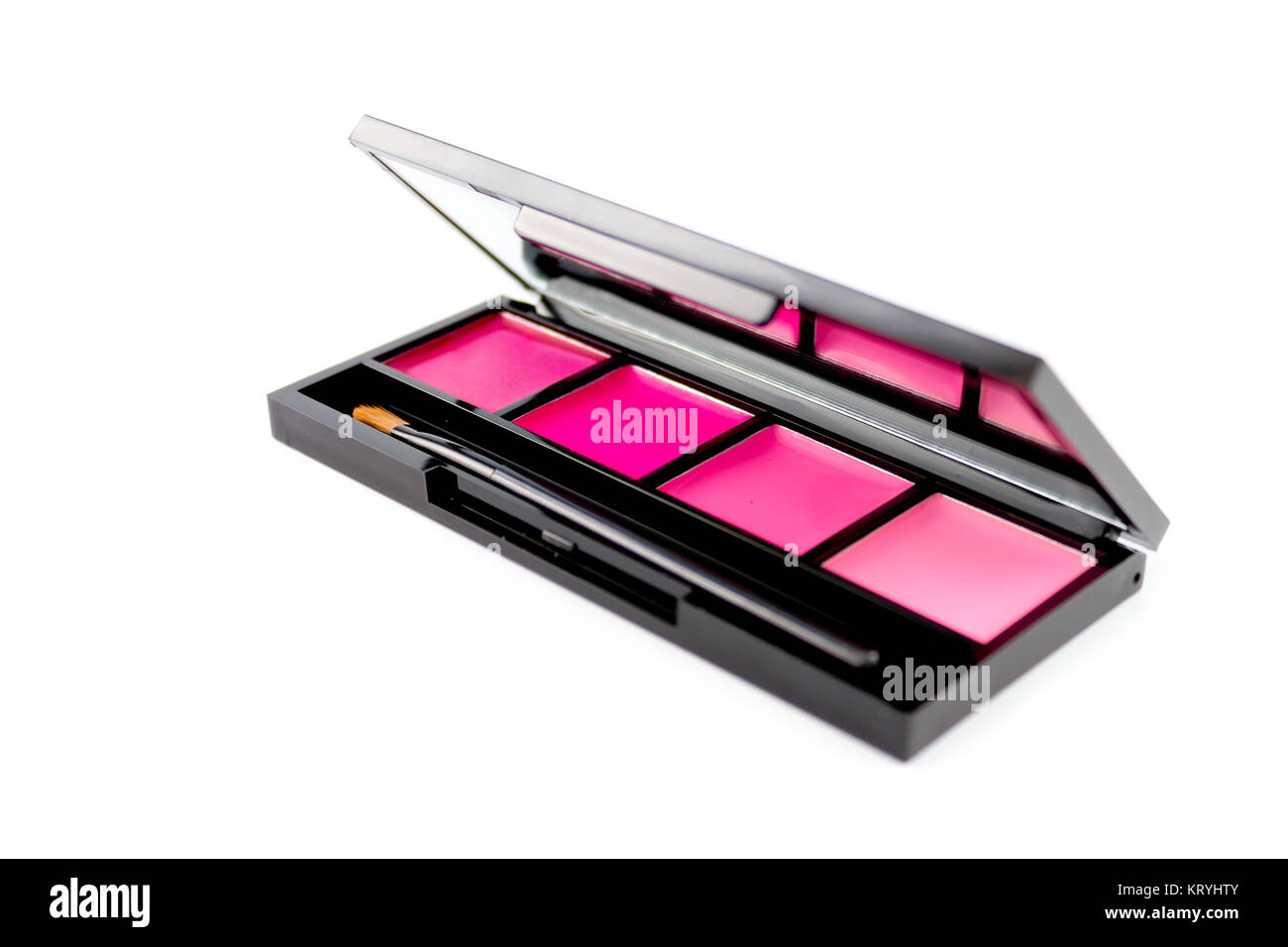 Beautiful makeup case with different tones of pink Stock Photo
