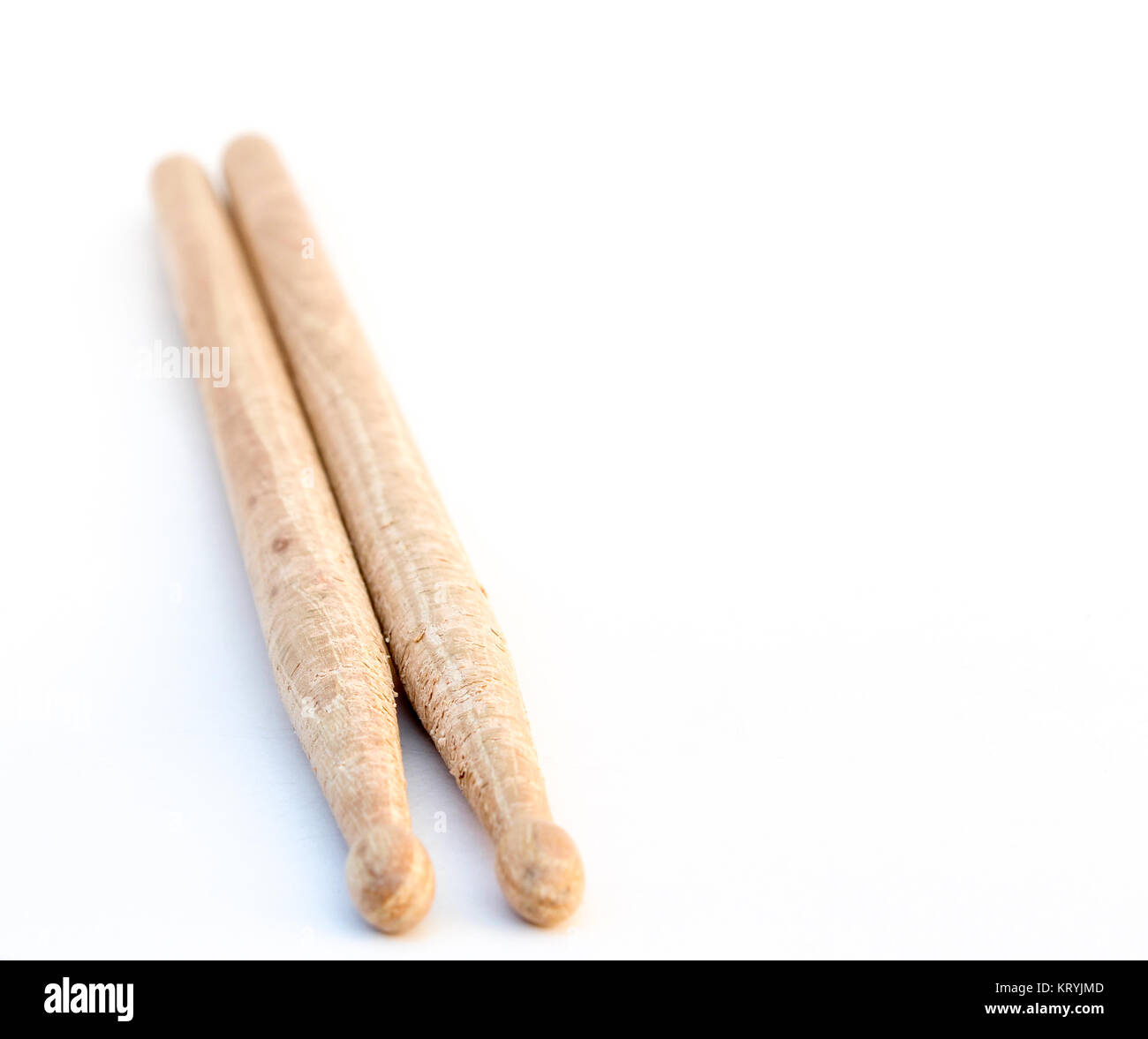 A pair of used wood Drumsticks on a white backgroud Stock Photo Alamy