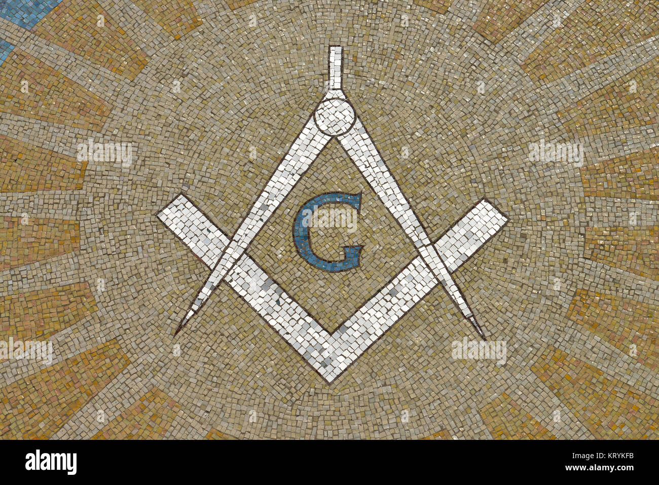 Freemason, mosaic, Boston, Massaschusetts, the USA, Freimaurer, Mosaik, USA Stock Photo