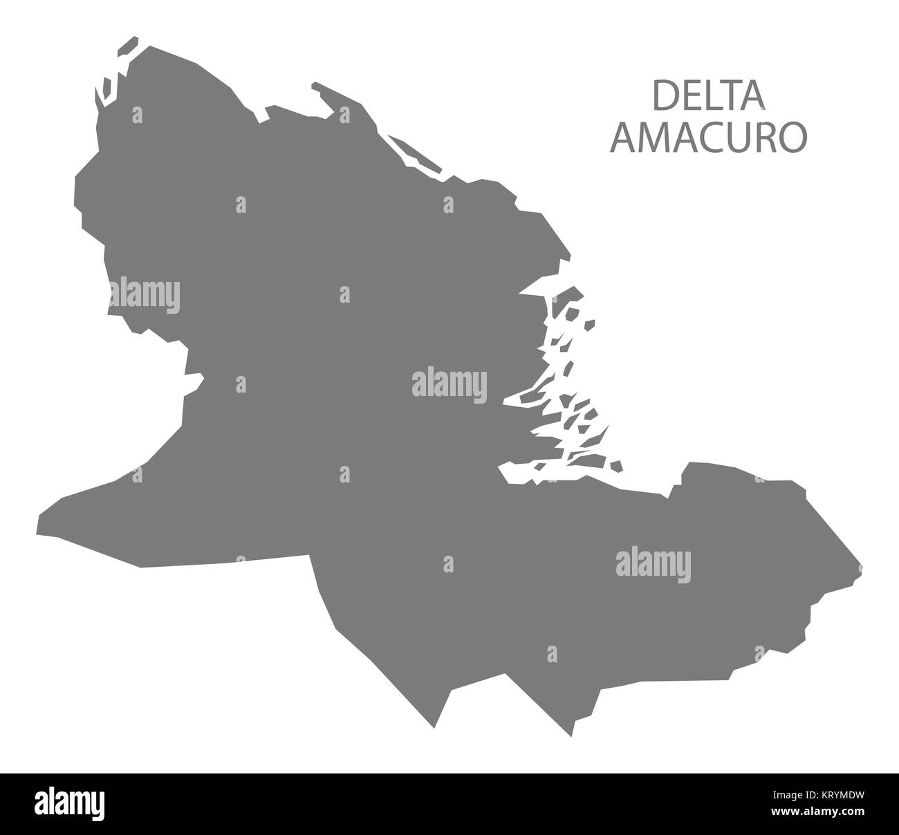 Delta Amacuro Venezuela Map grey Stock Photo