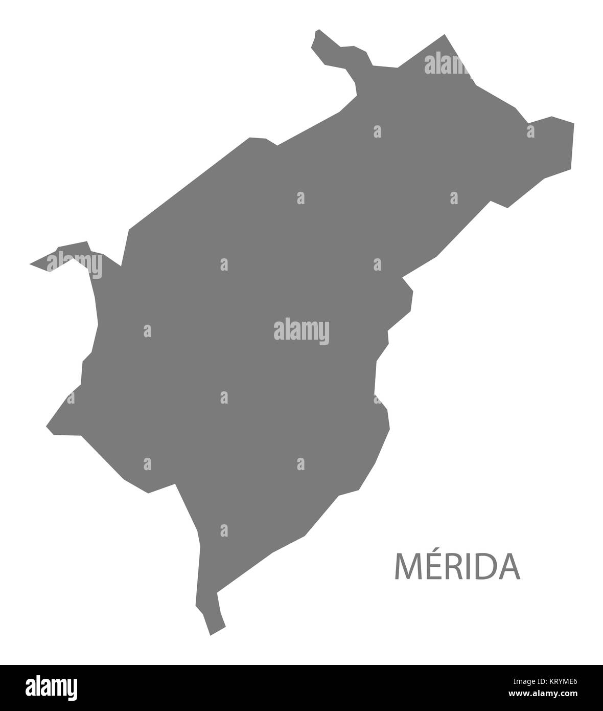 Merida Venezuela Map grey Stock Photo