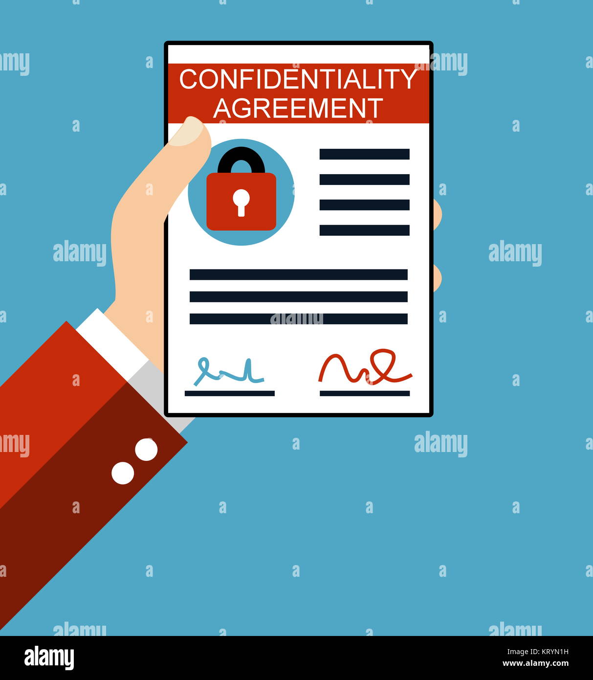 confidentiality agreement flat design Stock Photo Alamy