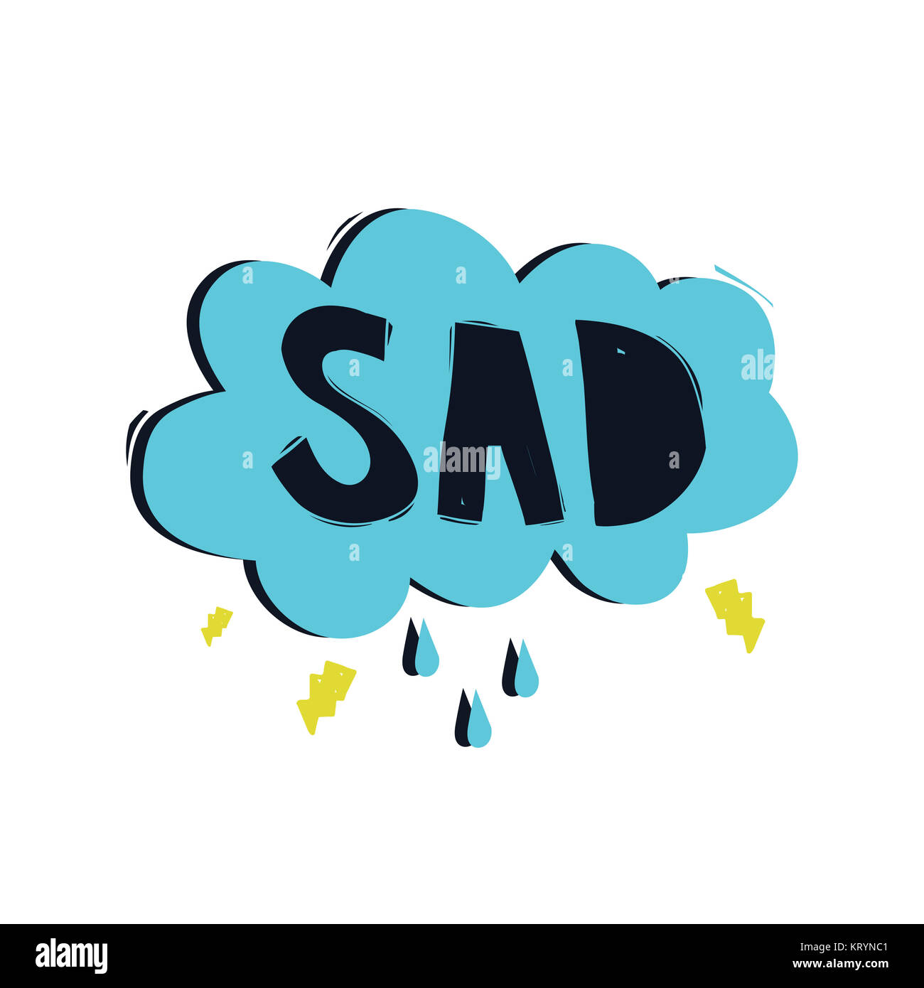 Sad. Color inspirational vector illustration Stock Photo