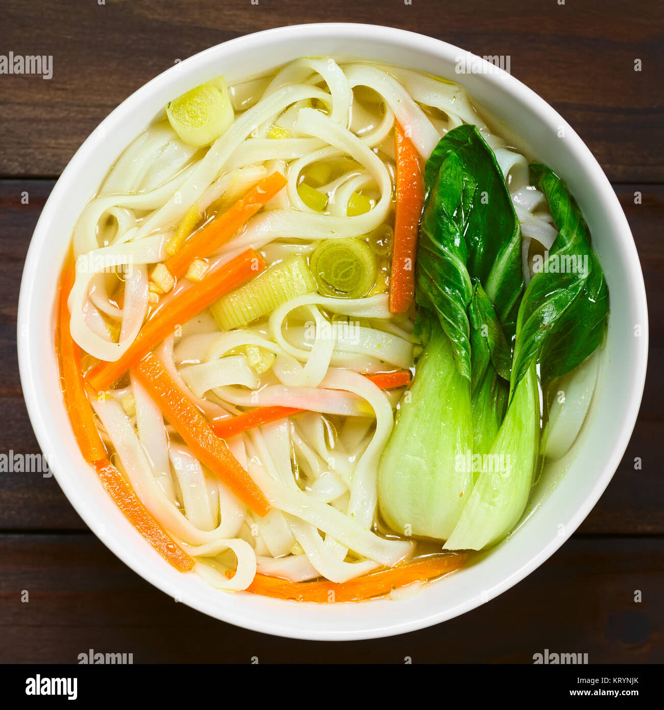 Asian Rice Noodle Soup with Vegetables Stock Photo - Alamy