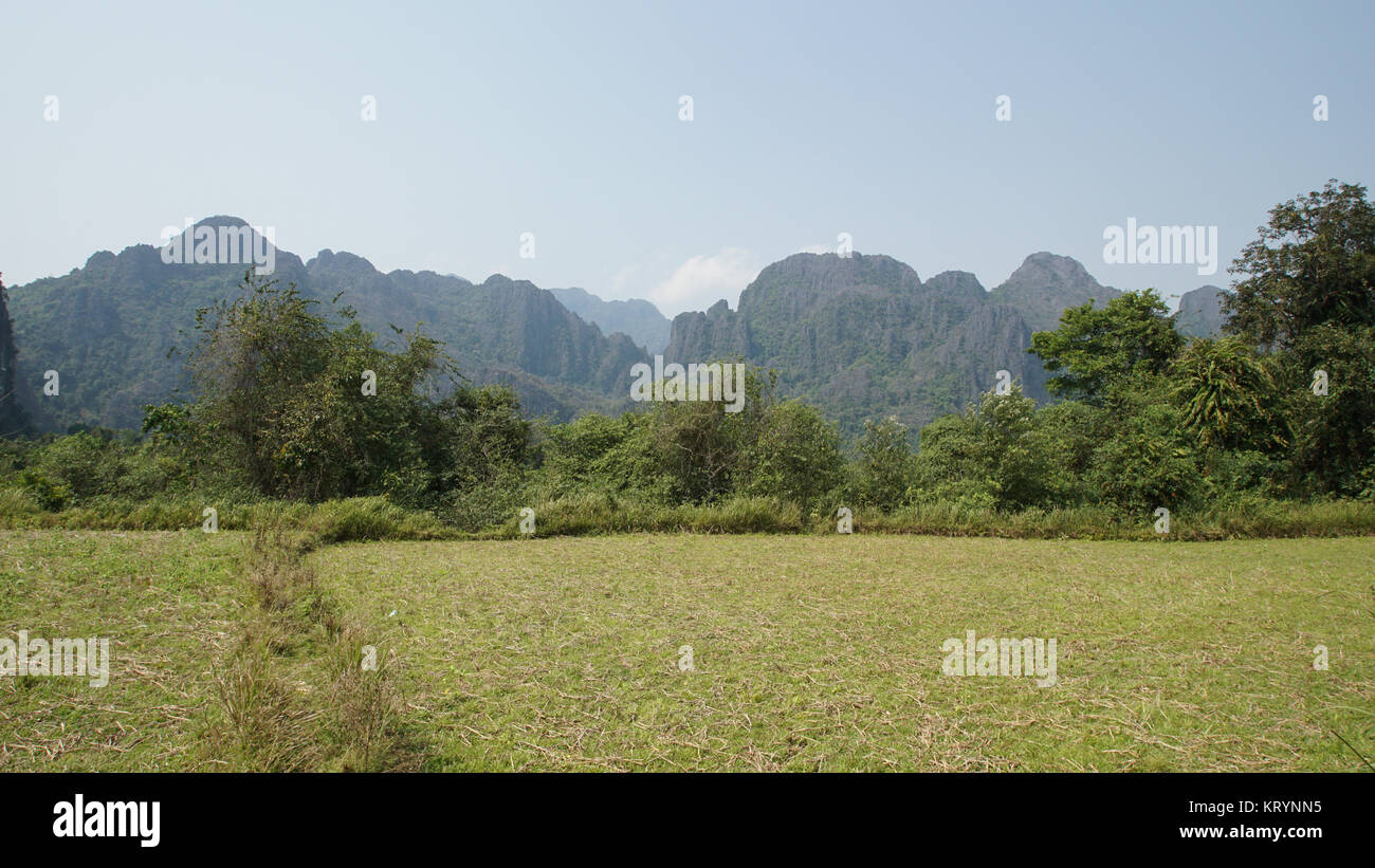 Landschaft um Vang Vieng, Laos, Asien Stock Photo