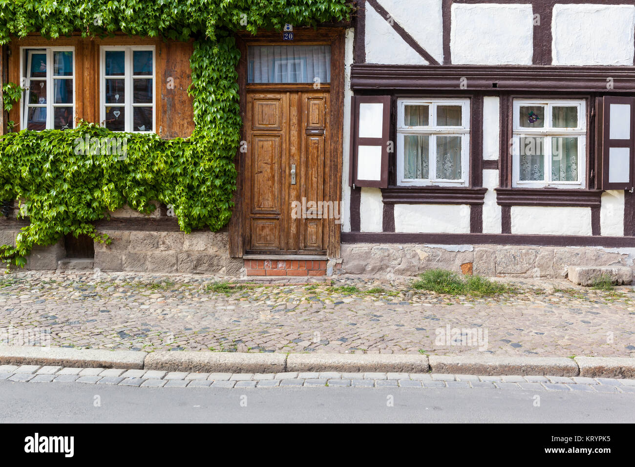 historic old town of quedlinburg timber-framed houses Stock Photo