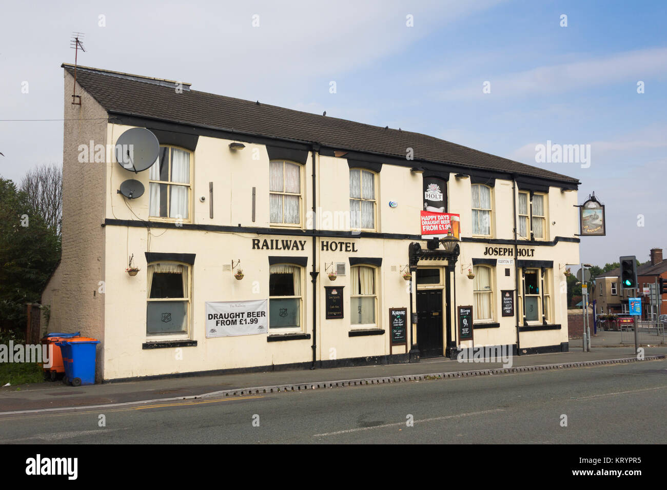 Railway Hotel on Egerton Street, Farnworth, Greater Manchester; a