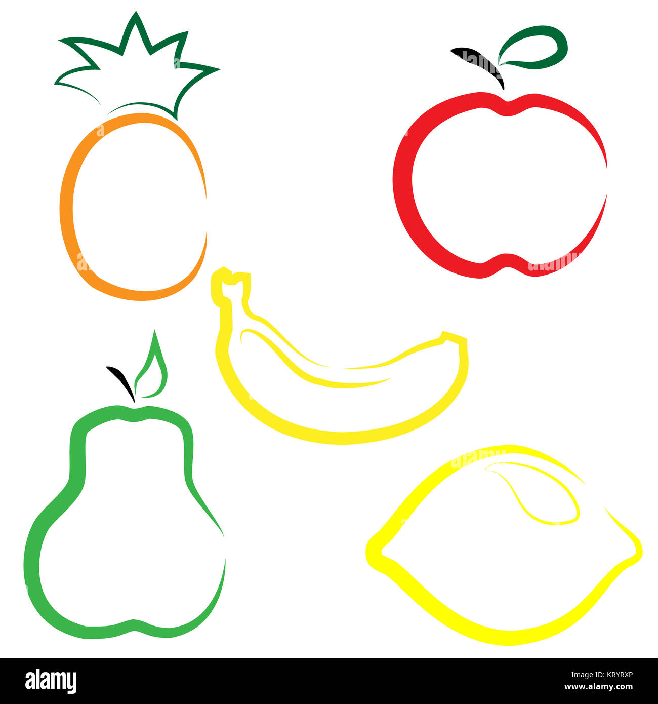 Нарисовать банан и яблоко