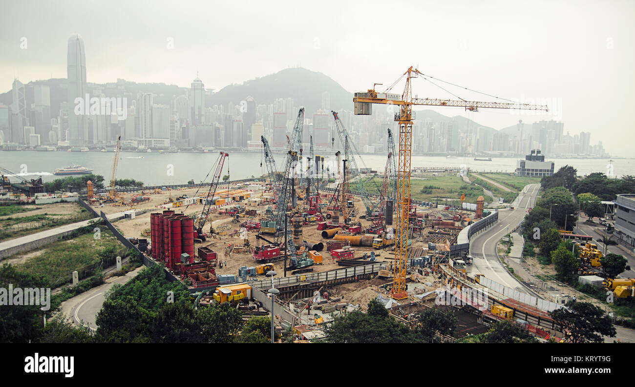 Largescale construction in the city Stock Photo Alamy