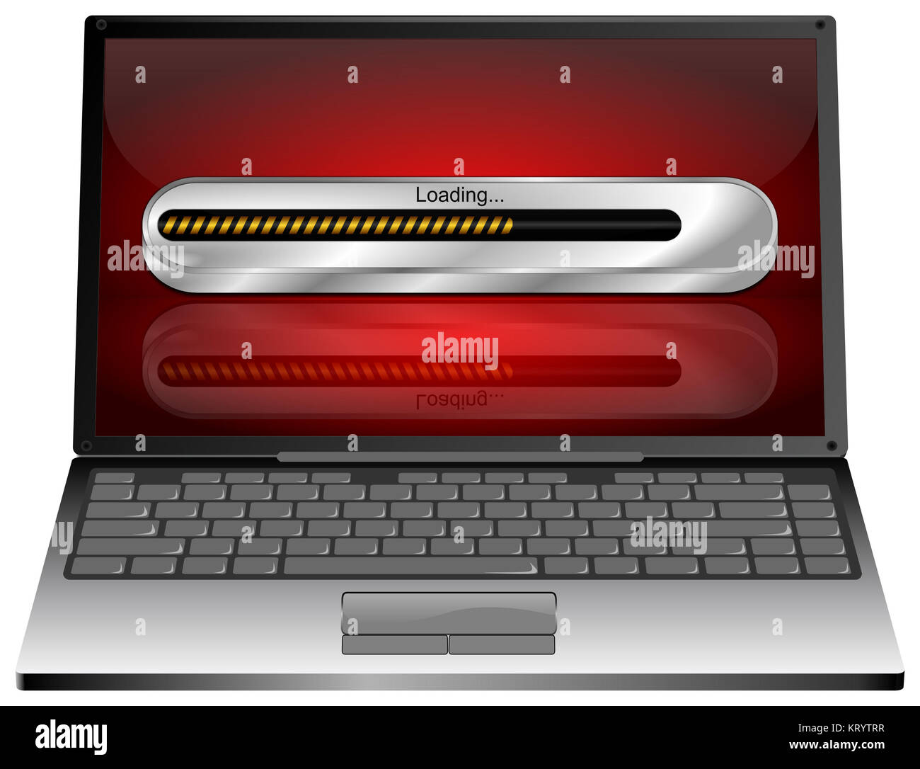 Laptop computer with Loading bar - 3D illustration Stock Photo - Alamy