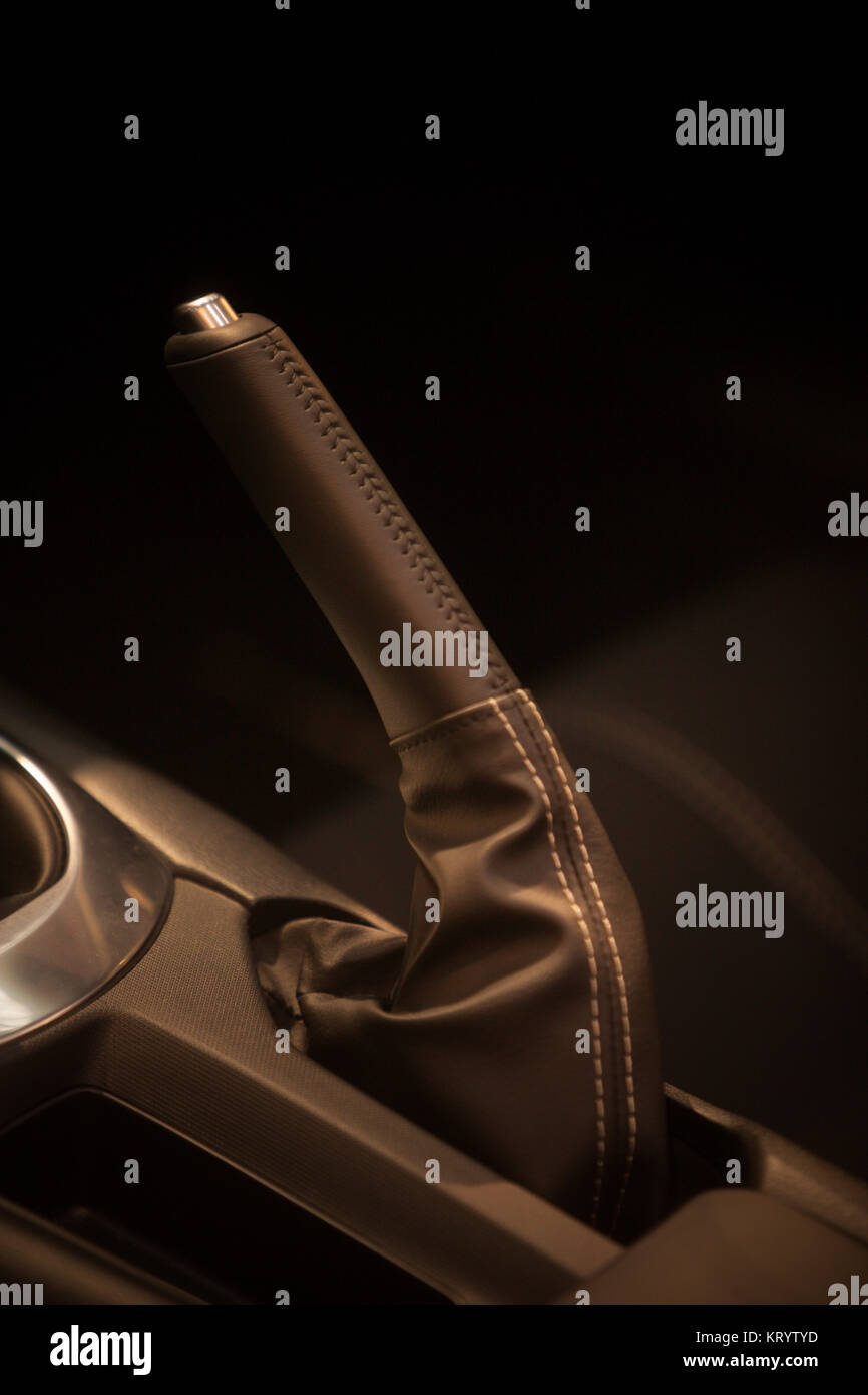 Parking brake lever detail Stock Photo Alamy