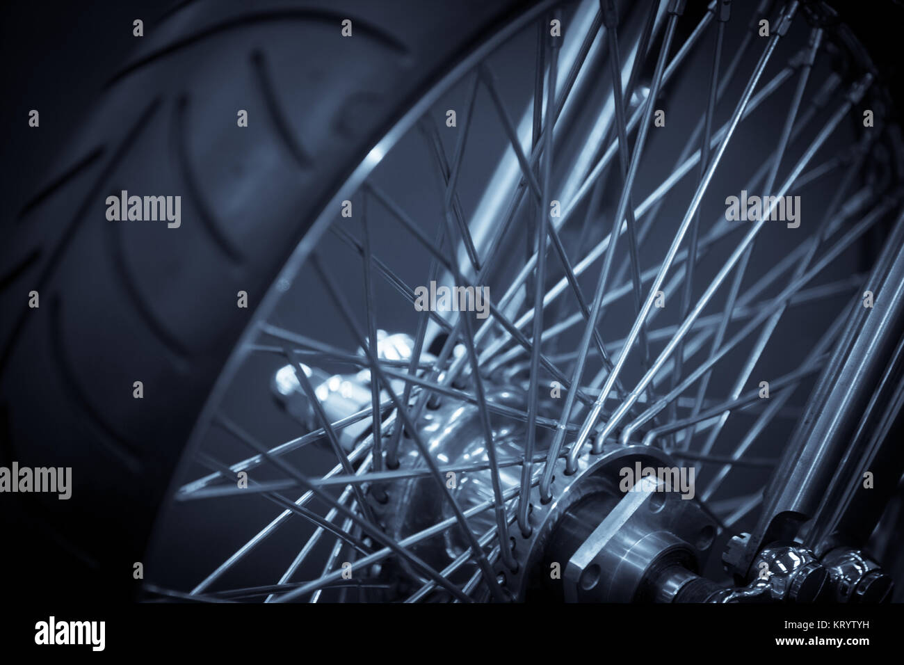 Motorcycle spoke wheel Stock Photo Alamy