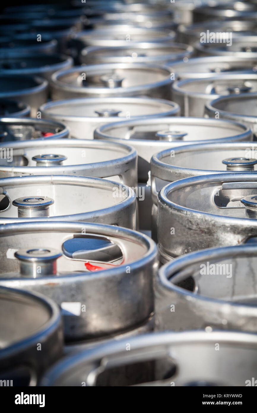 Stack of beer barrels Stock Photo Alamy