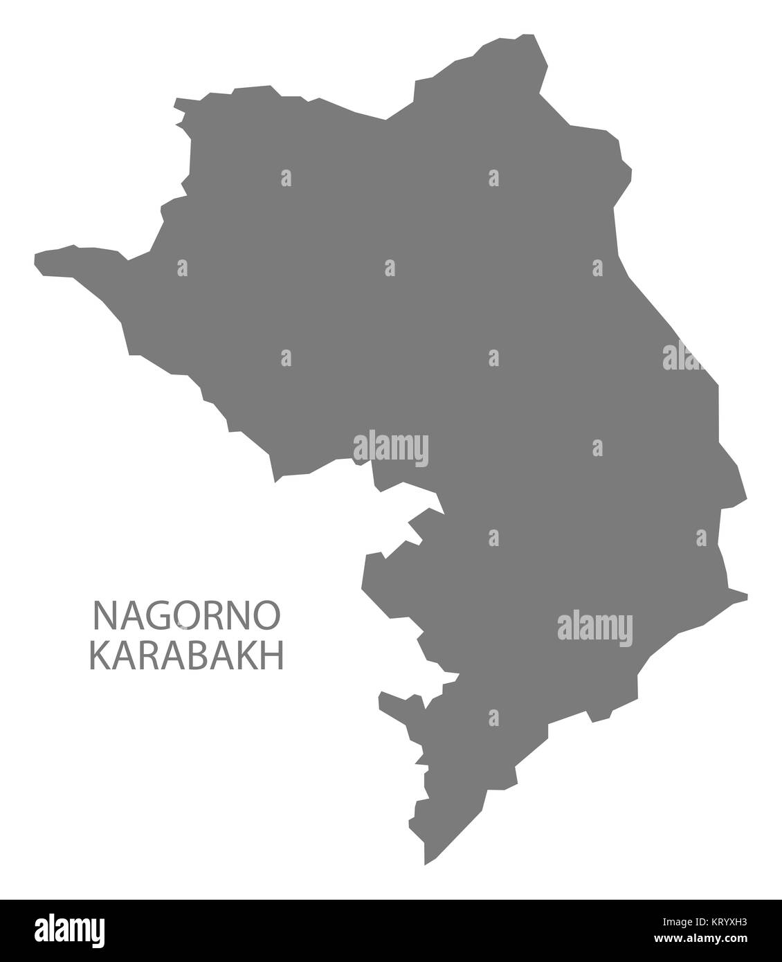 Nagorno Karabakh Azerbaijan Map grey Stock Photo