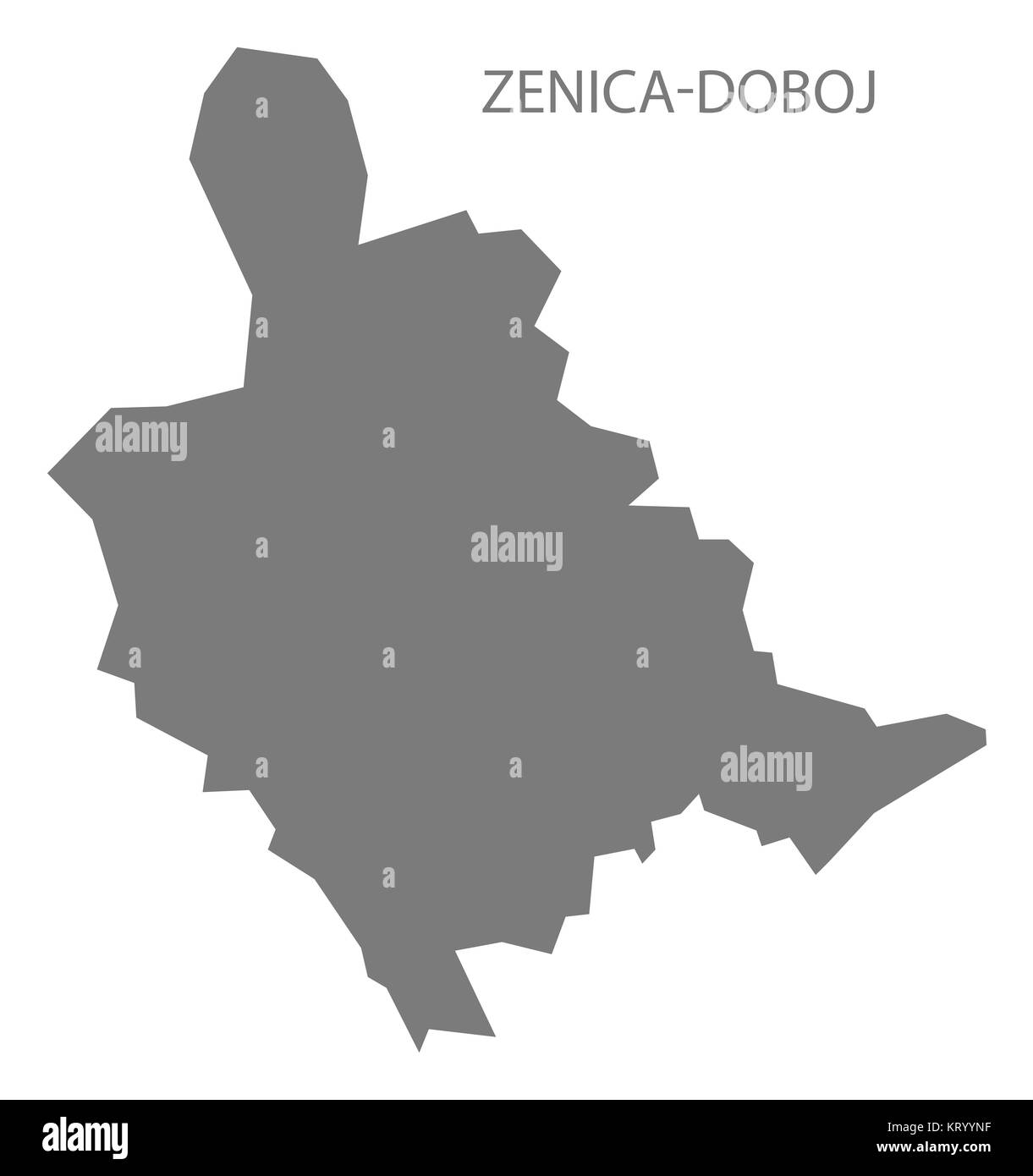 Zenica-Doboj Bosnia and Herzegovina Map grey Stock Photo