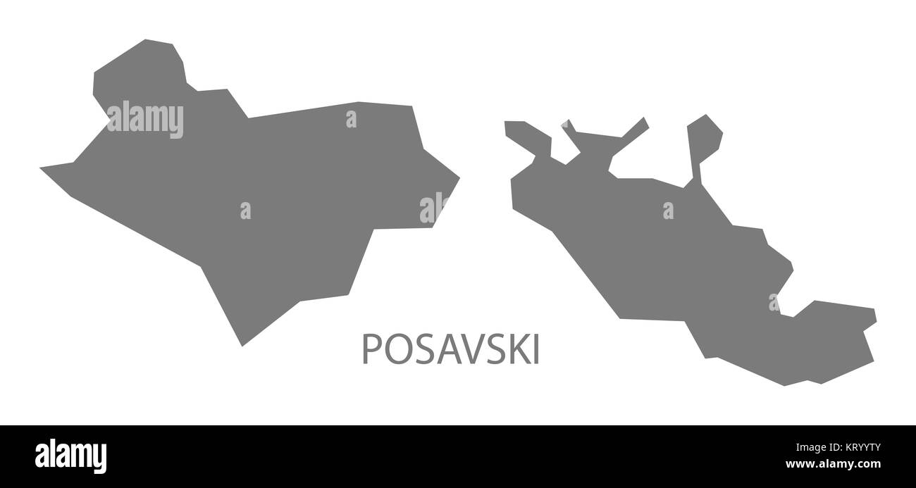 Posavski Bosnia and Herzegovina Map grey Stock Photo
