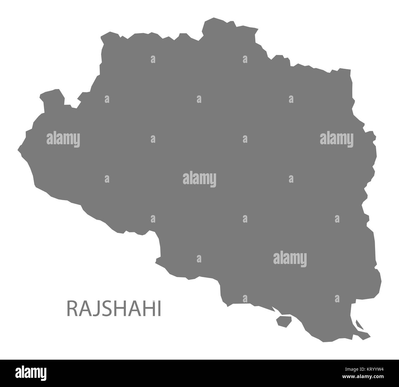 Rajshahi Bangladesh Map grey Stock Photo