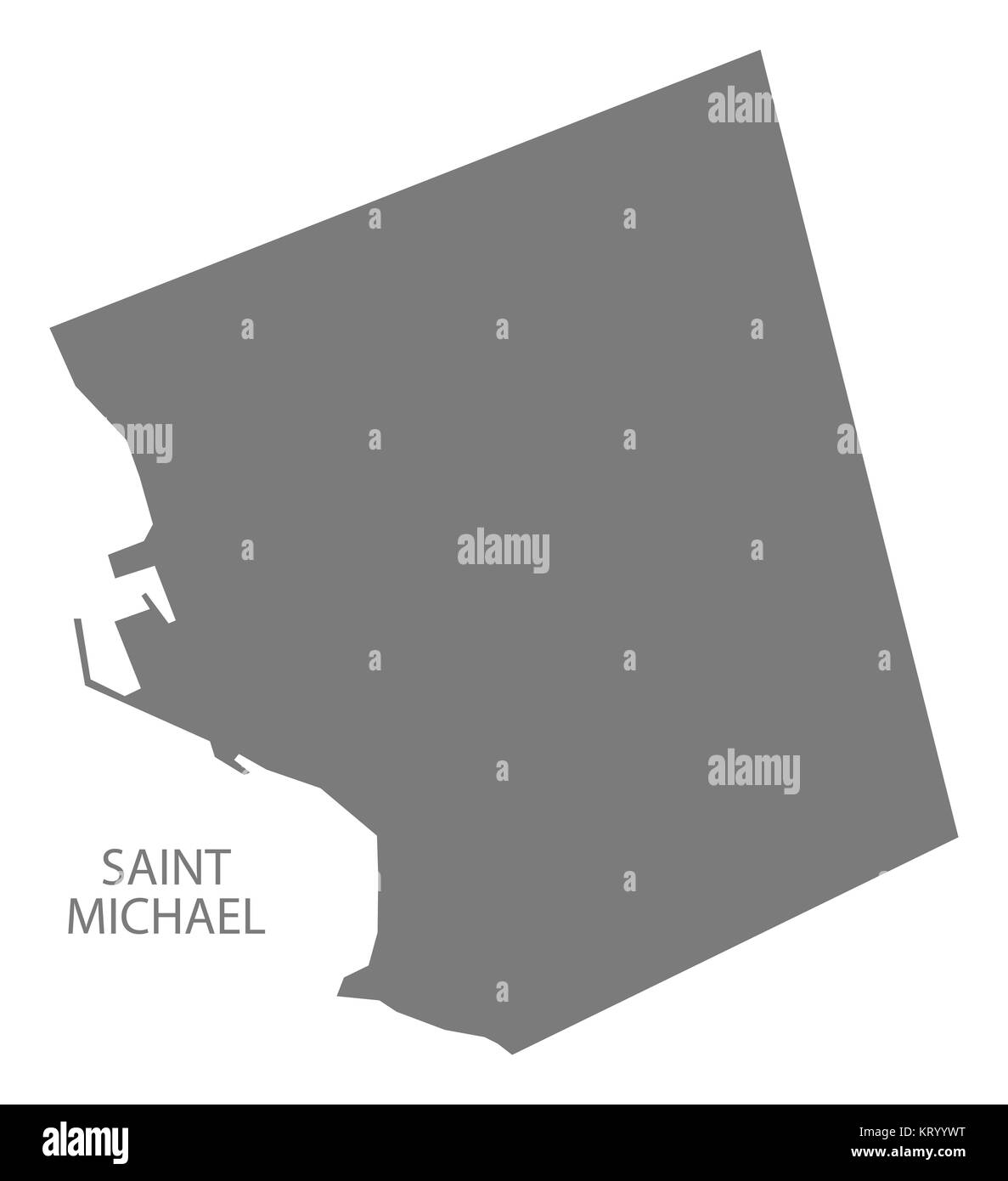 Saint Michael Barbados Map grey Stock Photo Alamy