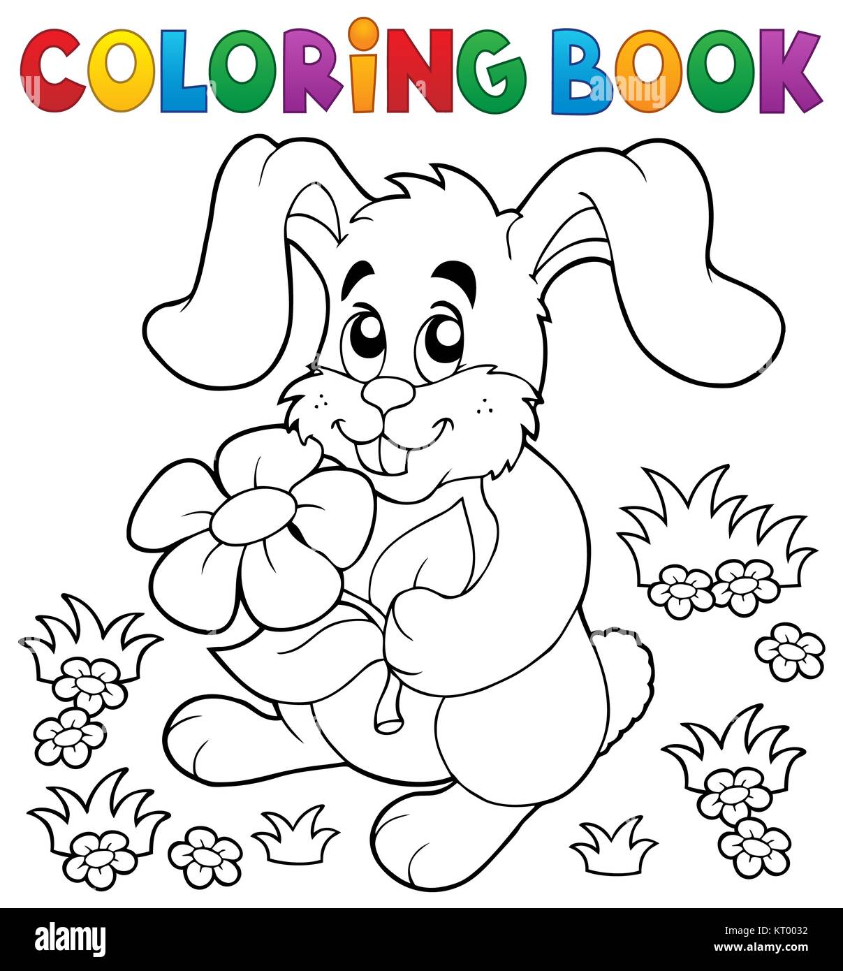 Coloring book Easter rabbit theme 3 Stock Photo - Alamy