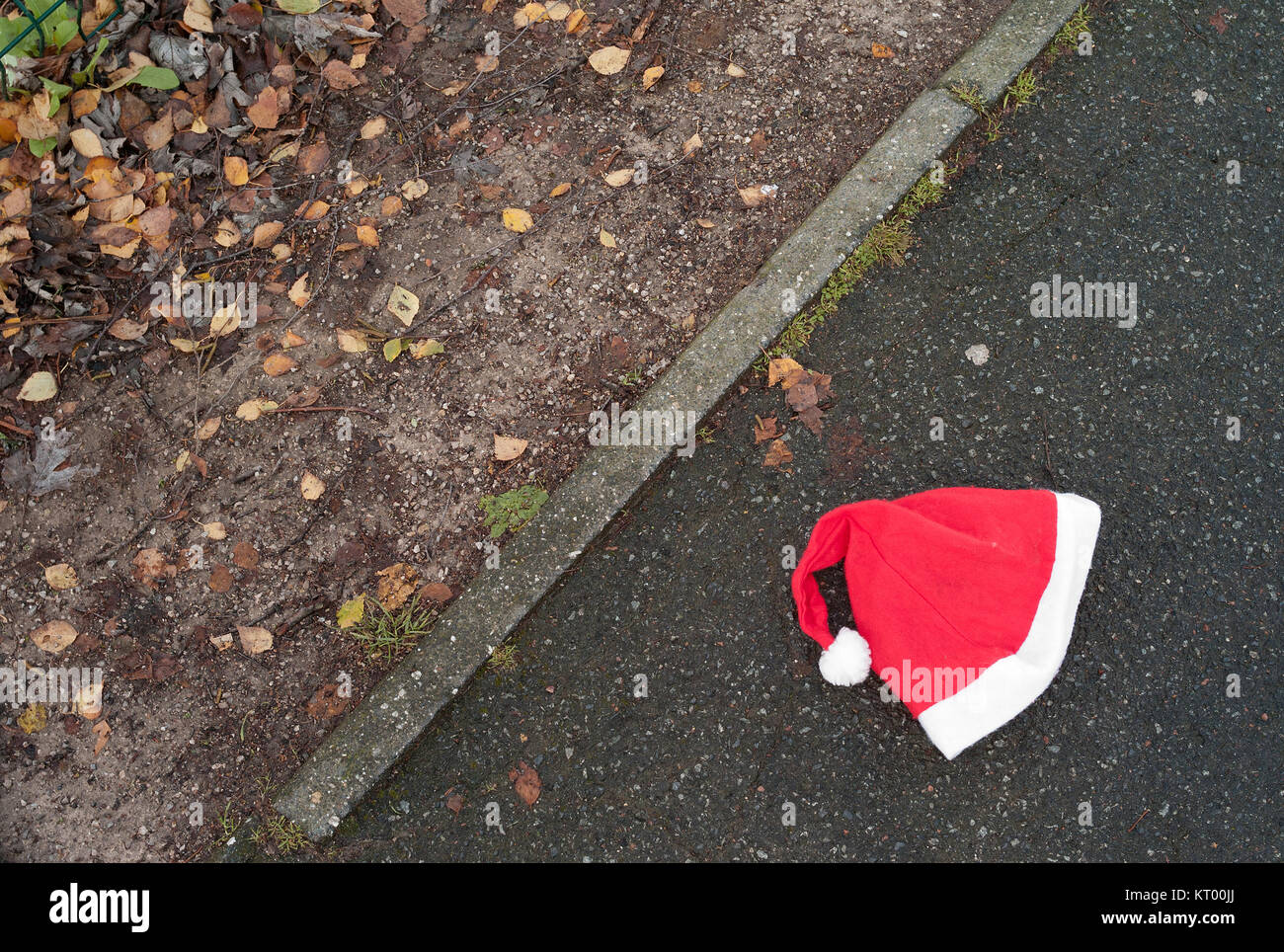 Discarded Santa hat, Arras Stock Photo