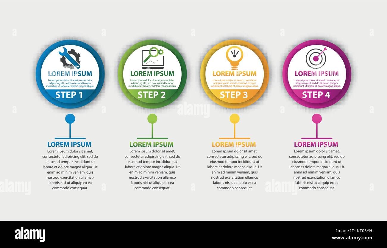 Modern vector illustration 3d. Template circle infographics with four ...