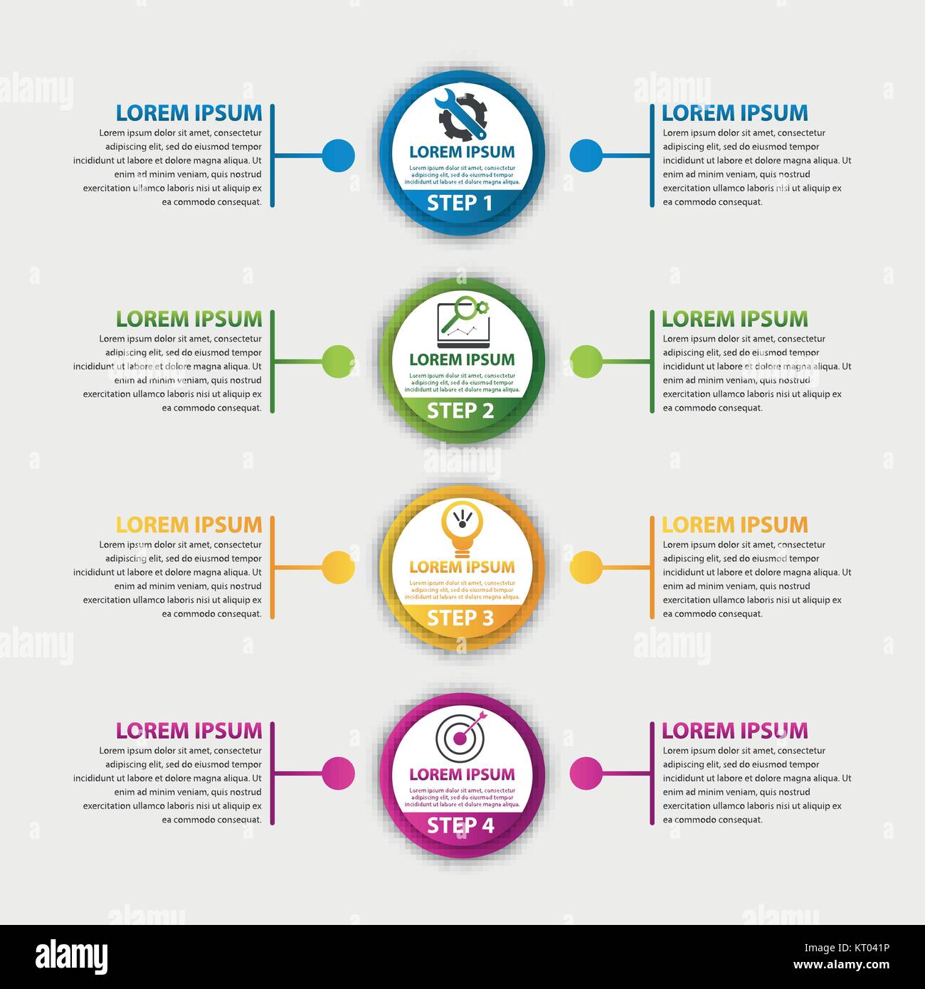 Modern vector illustration 3d. Template circle infographics with four ...
