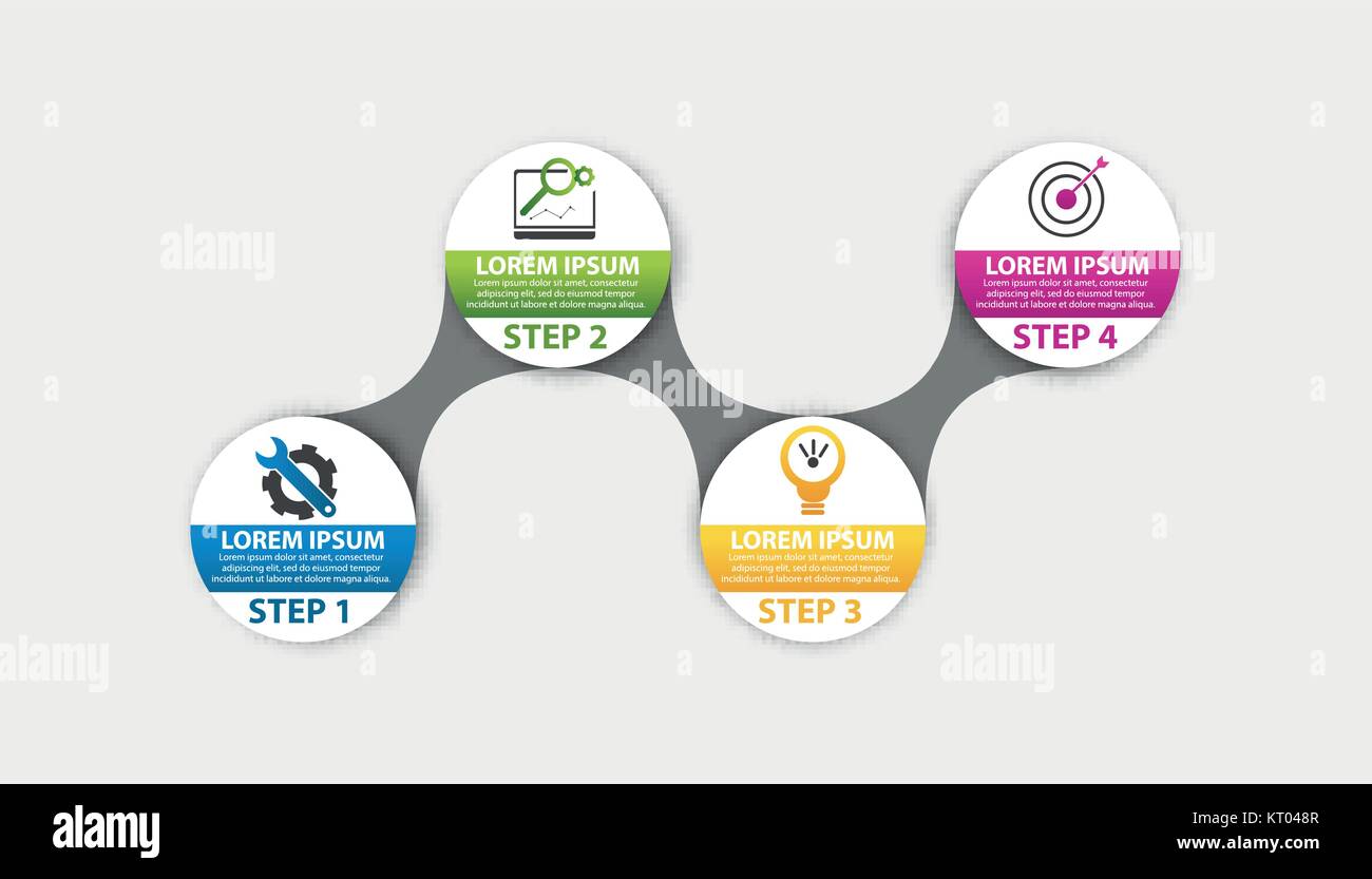 Modern vector illustration 3d. Template circle infographics with four ...