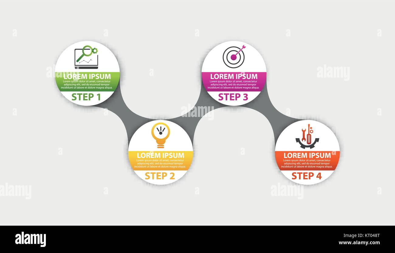 Modern vector illustration 3d. Template circle infographics with four ...