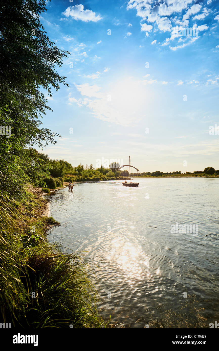 The Loire river near Amboise in the Loire Valley in France. Stock Photo