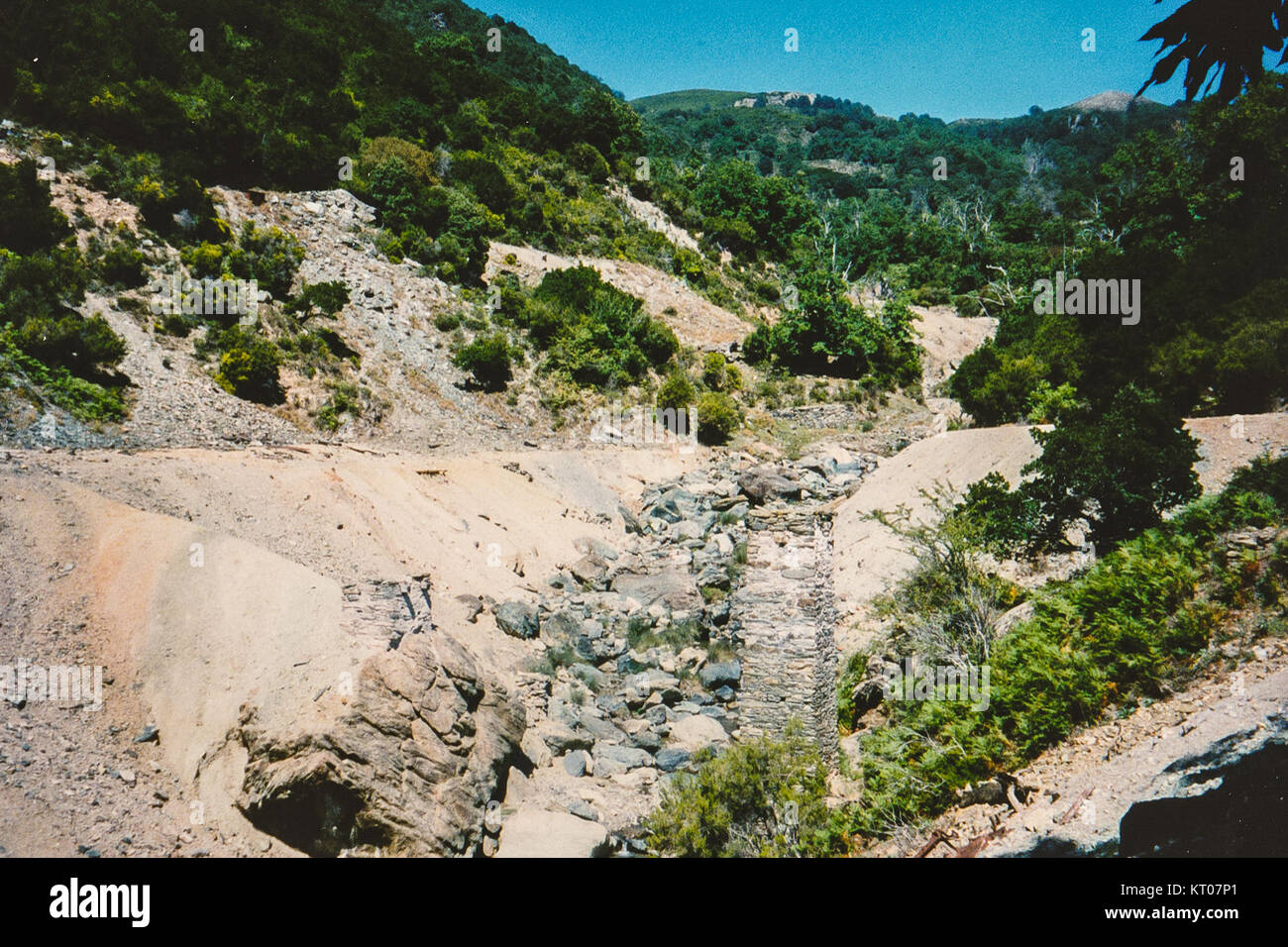 This image shows arsenic mine tailings located near Matra, Corsica. The ...