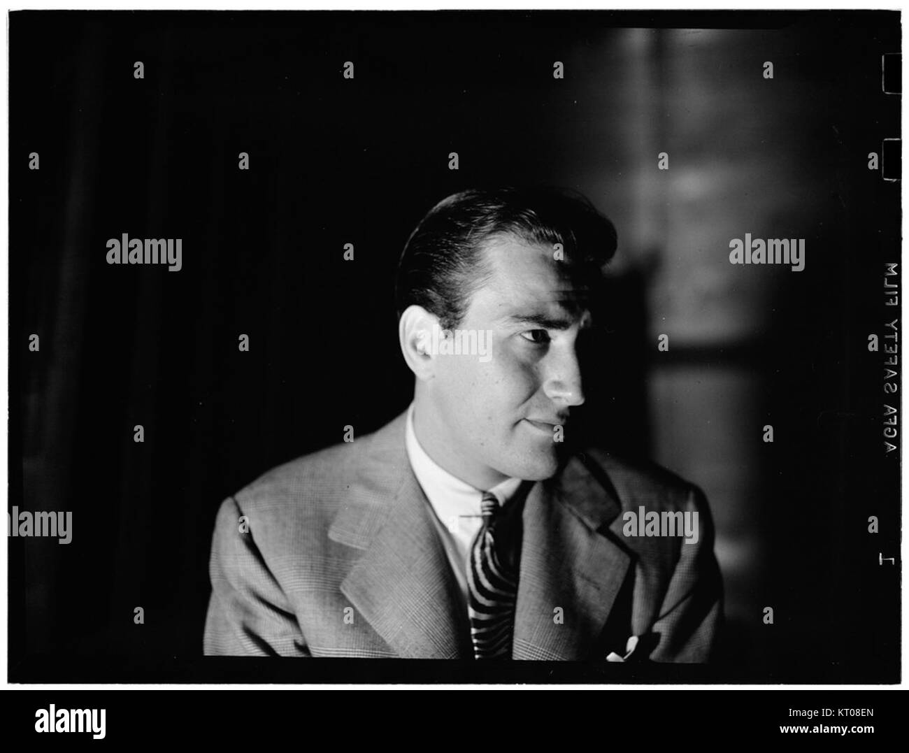 A portrait of Artie Shaw, an iconic American clarinetist and bandleader, known for his influence on jazz music. Stock Photo