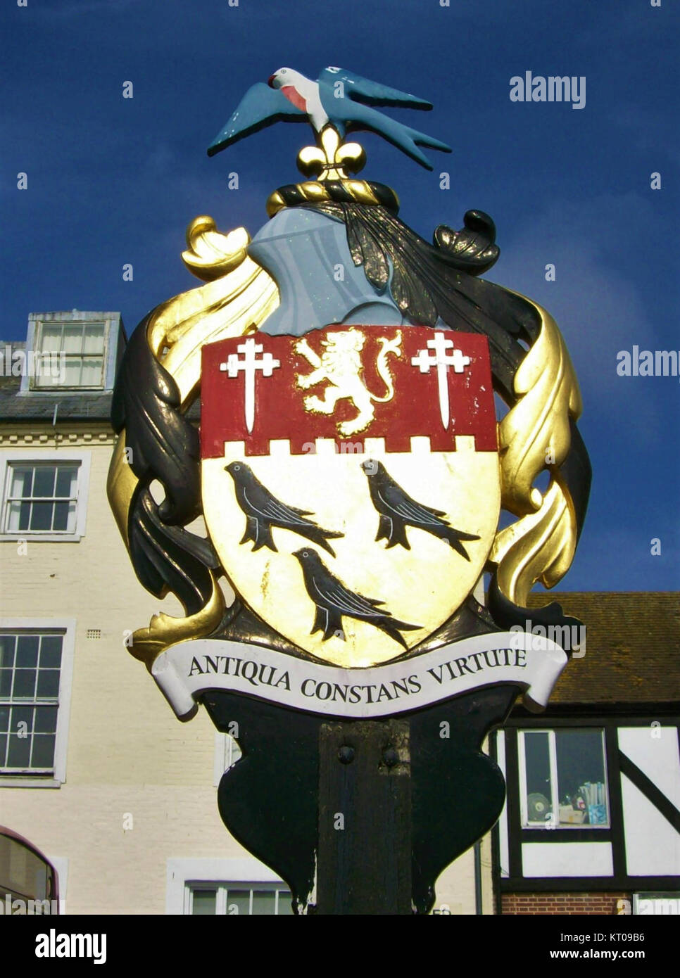 The Arundel town sign marks the entrance to the historic town of ...
