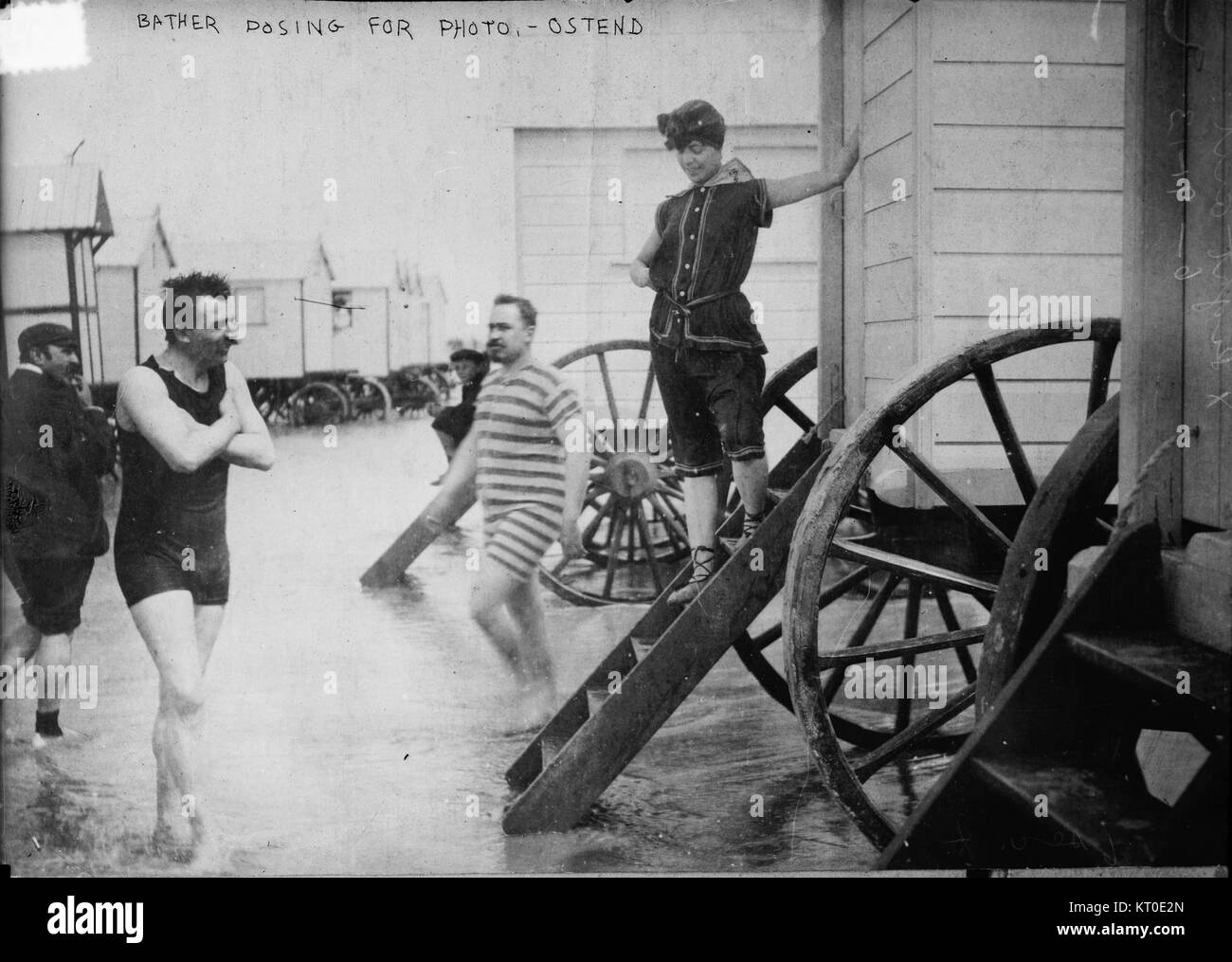 Bathing machines were used at Ostend, Belgium, as part of early 19th ...