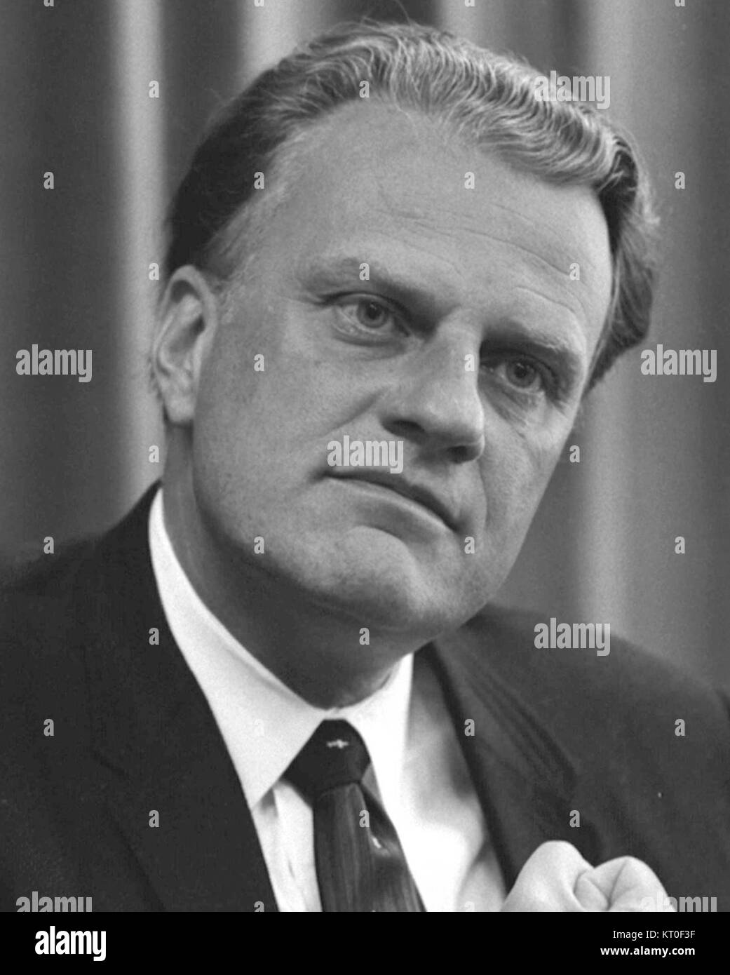 Billy Graham bw photo, April 11, 1966 (cropped Stock Photo Alamy