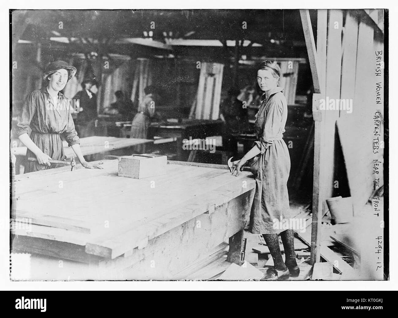 British women carpenters Black and White Stock Photos & Images - Alamy