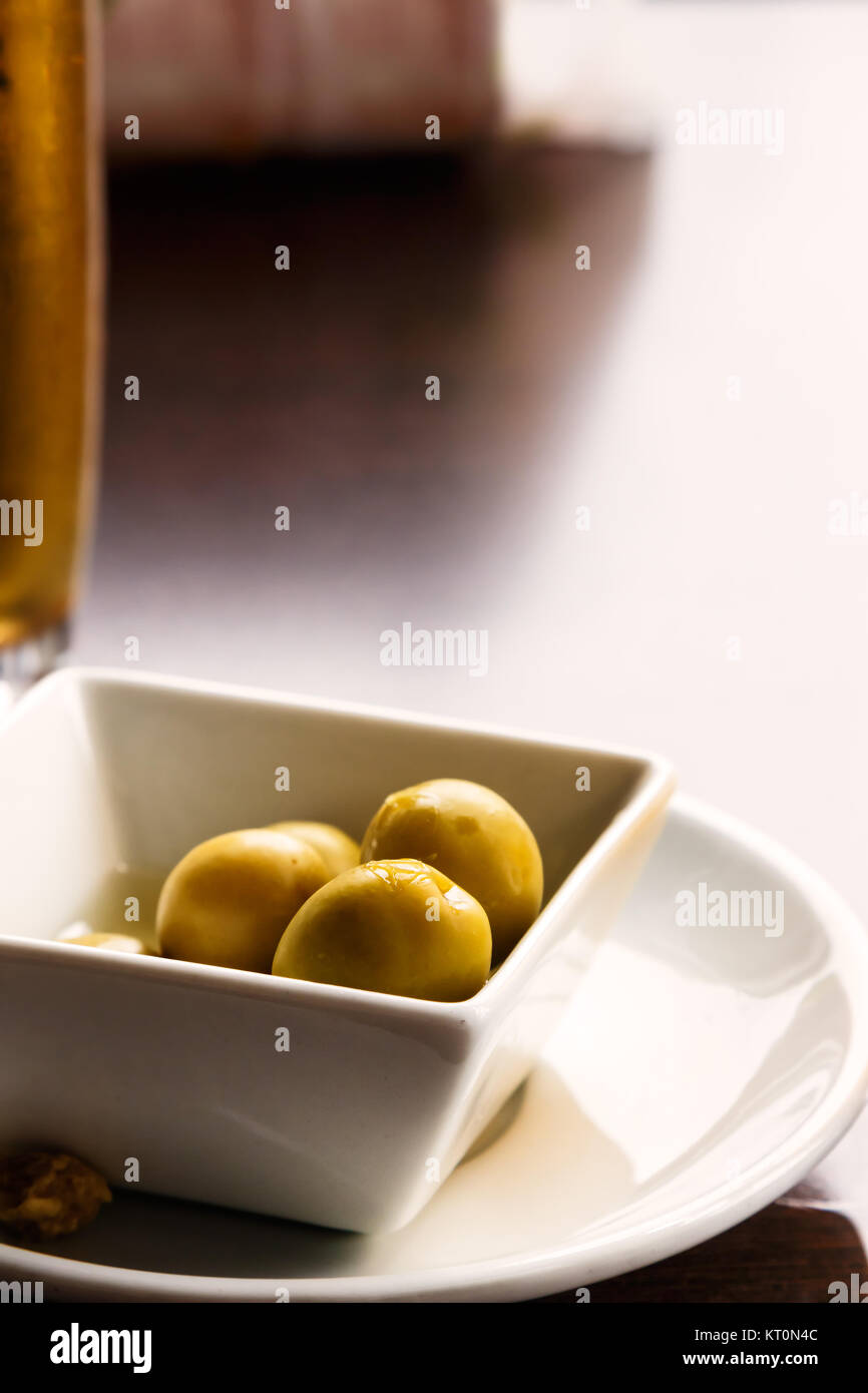 Olives and beer Stock Photo Alamy