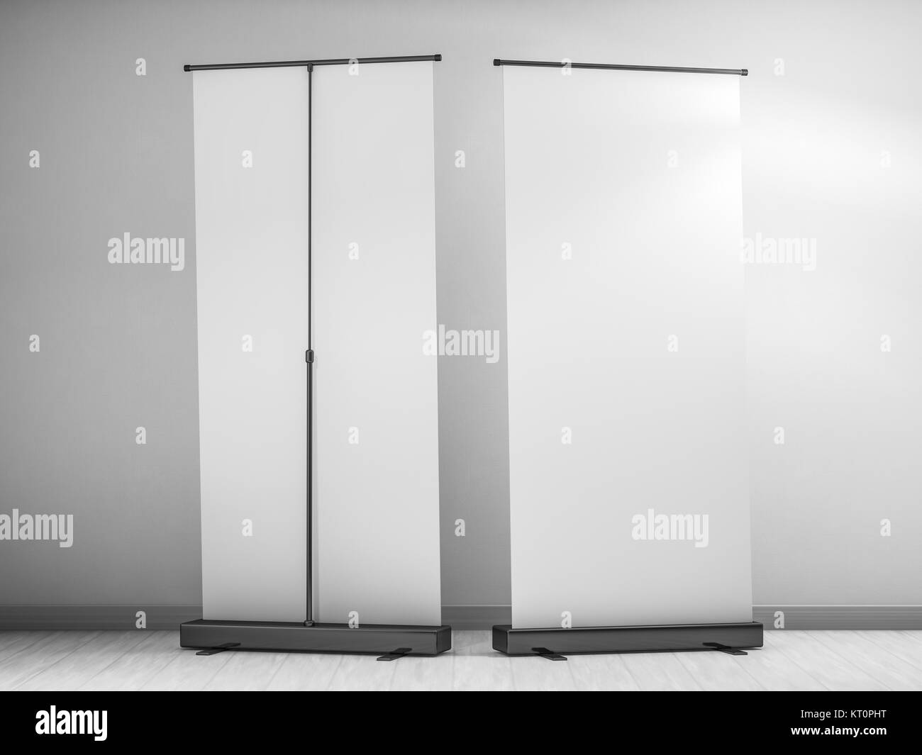 Roll Up Banner Stand 3D Rendering Stock Photo Alamy