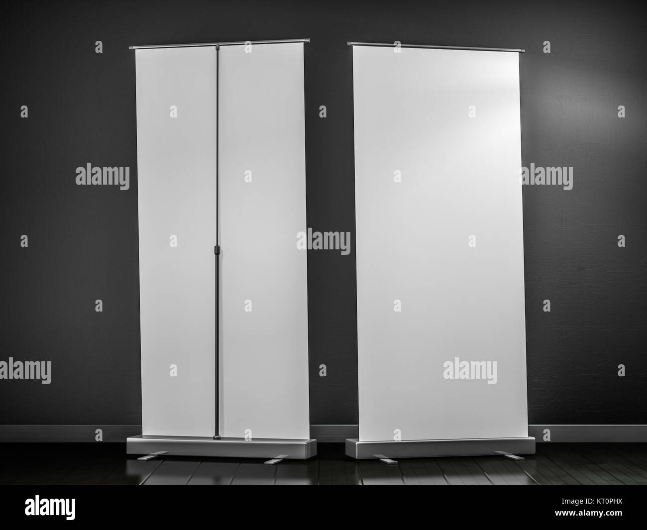 Roll Up Banner Stand 3D Rendering Stock Photo Alamy