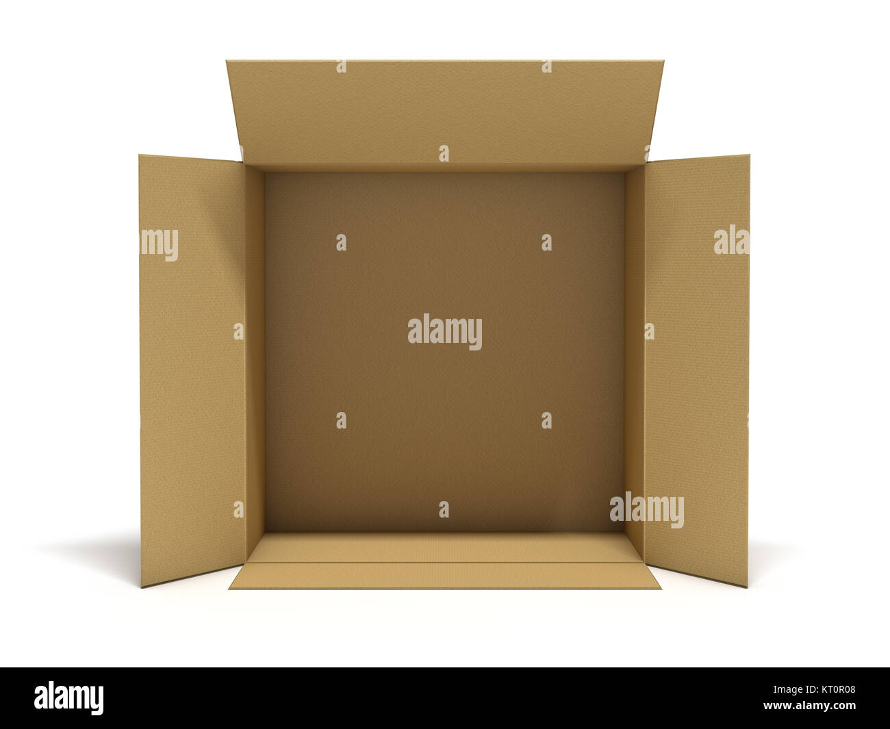 Open Pacage Box Opened cardboard package box. 3D rendering Stock Photo - Alamy