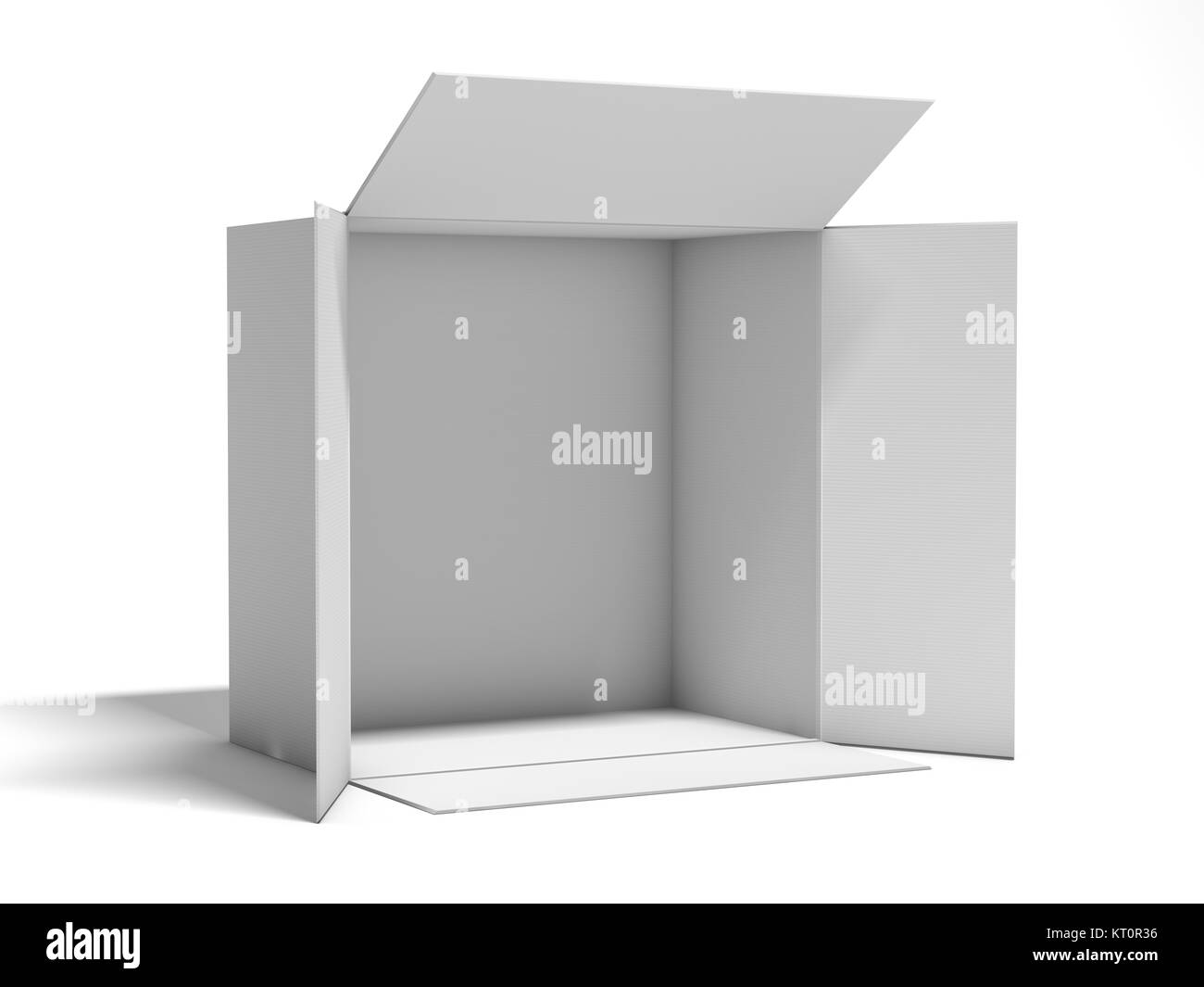 Open Box Render Opened cardboard package box. 3D rendering Stock Photo - Alamy