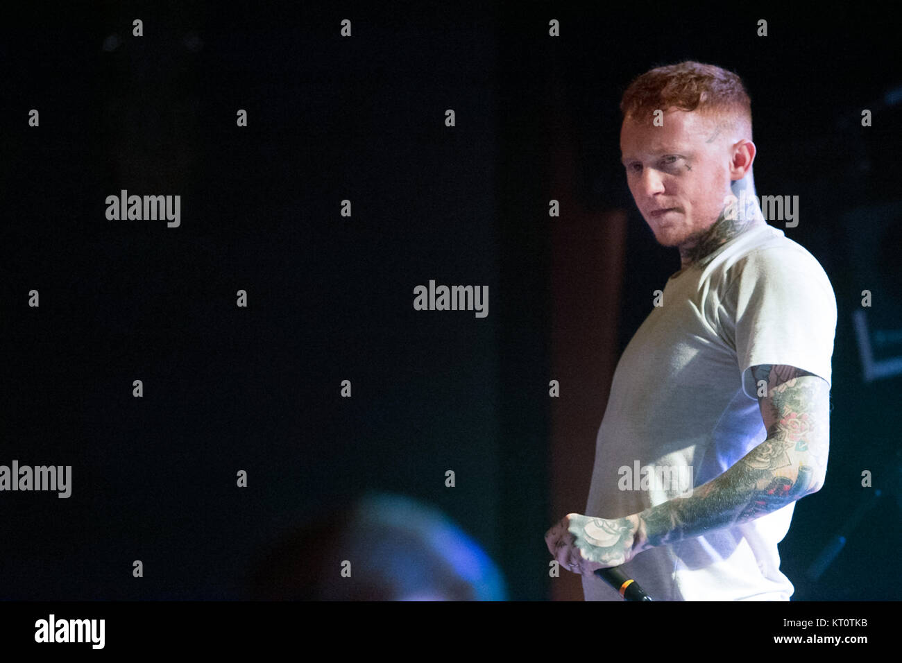 The English band Frank Carter & The Rattlesnakes perform a live concert at Parkteatret in Oslo. Frank Carter is also known from the band Gallows and Pure Love. Norway, 01/12 2015. Stock Photo